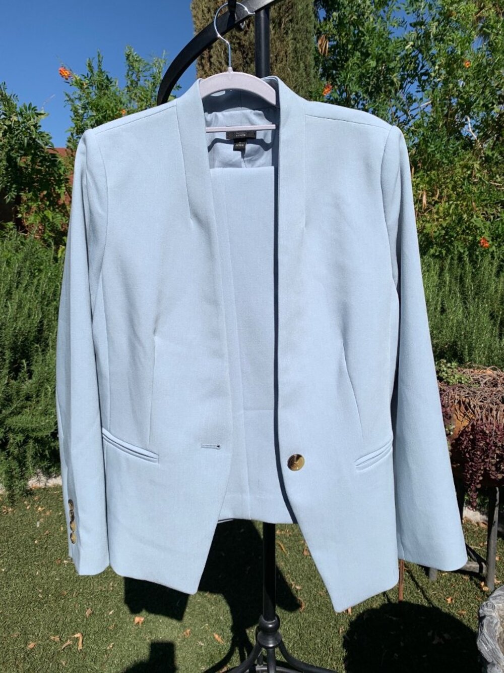 Ann Taylor Matching Blue Blazer & Ankle Pants Suit  8P Jacket 4 Pants Separates - Picture 15 of 15